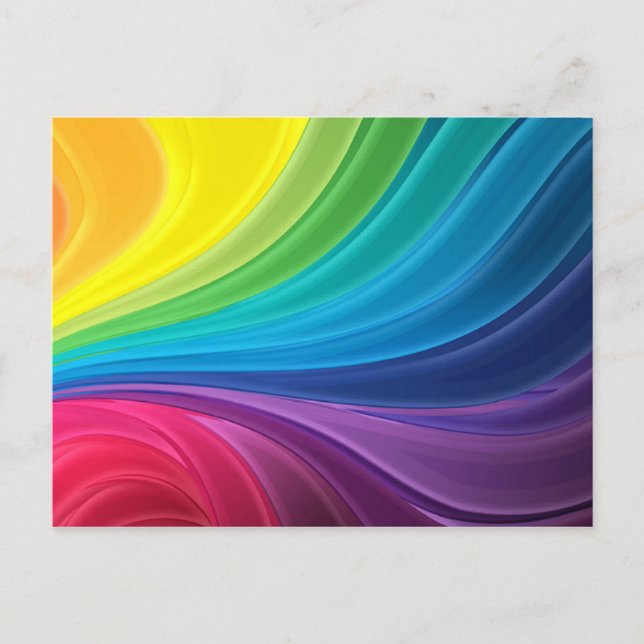 Abstrakter Regenbogen Swirbel Postkarte (Vorderseite)