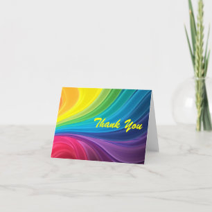 Abstrakter Regenbogen-Swirt Danke Notiz Karte