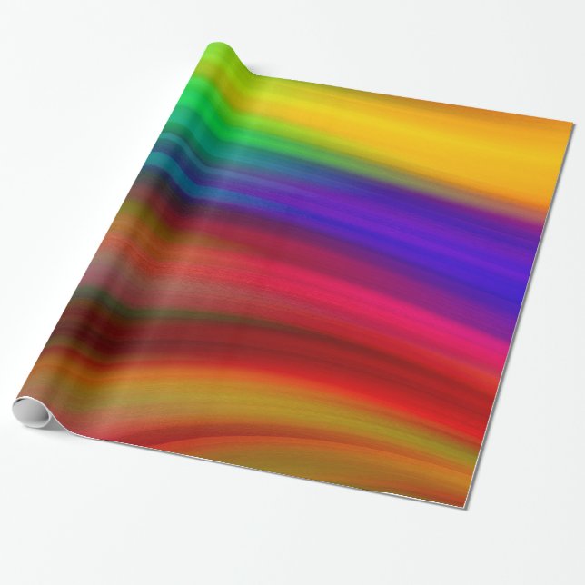 Abstrakter Regenbogen Wasserfarben Elegant Multico Geschenkpapier (Ungerollt)