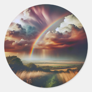 Abstrakter Regenbogenaufkleber 🌈 ✨ Runder Aufkleber