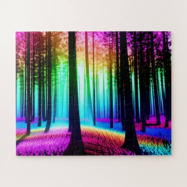 Abstrakter Regenbogenbewald (Horizontal)