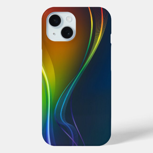 Abstrakter Regenbogenfluss iPhone 15 Hülle (Rückseite)