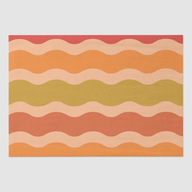 Abstrakter Retro-70er mit frischen Wellen Seidenpapier (Vorderseite)