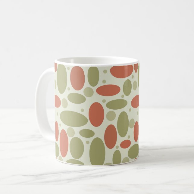 Abstrakter Retro-brauner, beigefarbener Kies Kaffeetasse (Vorderseite Links)