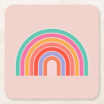 Abstrakter Retro-farbiger Regenbogen Rechteckiger Pappuntersetzer<br><div class="desc">Regenbogen - Retro farbenfroher Regenbogen - farbenfrohe Abstrakte Bögen - Pachy / Beige Hintergrund.</div>
