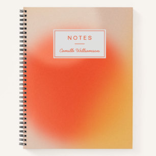 Abstrakter Retro-Farbverlauf Orange Benutzerdefini Notizbuch