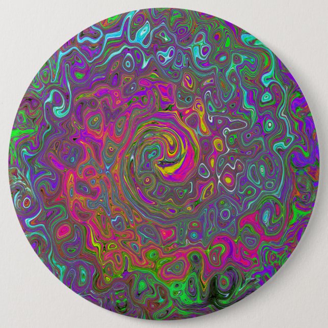 Abstrakter Retro-Flüssig-Swirl, schlaff Button (Vorderseite)
