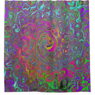 Abstrakter Retro-Flüssig-Swirl, schlaff Duschvorhang