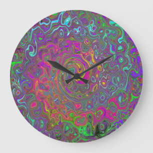 Abstrakter Retro-Flüssig-Swirl, schlaff Große Wanduhr