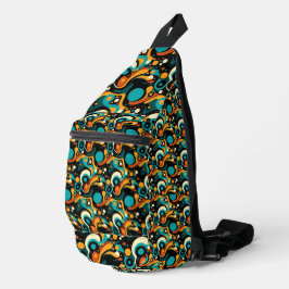 Abstrakter Retro-Funk Crossbody Bag