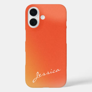 Abstrakter Retro-Gradient Orange Personalisierter iPhone 16 Hülle