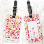 Abstrakter Retro-Marmor Rosa Personalisiert Gepäckanhänger<br><div class="desc">Moderne,  abstrakte Marmormuster in Rosa,  Orange und Gelb. Ändern Sie den Namen und die Details auf der Rückseite,  um sie zu personalisieren.</div>