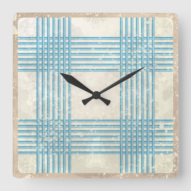 Abstrakter Retrohintergrund Quadratische Wanduhr (Vorderseite)