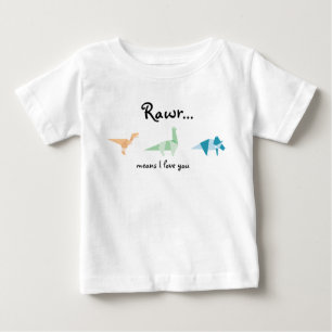 Abstrakter Rohstoff meine Liebe Du Sprichwort Dino Baby T-shirt
