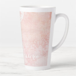 Abstrakter rosa Kalligrafiename im Muster Milchtasse