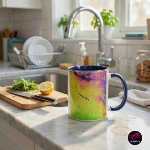 Abstrakter rosa Neon-Farbspritzer Tasse