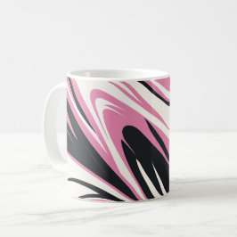 Abstrakter, rosa, schwarz und weiß kaffeetasse
