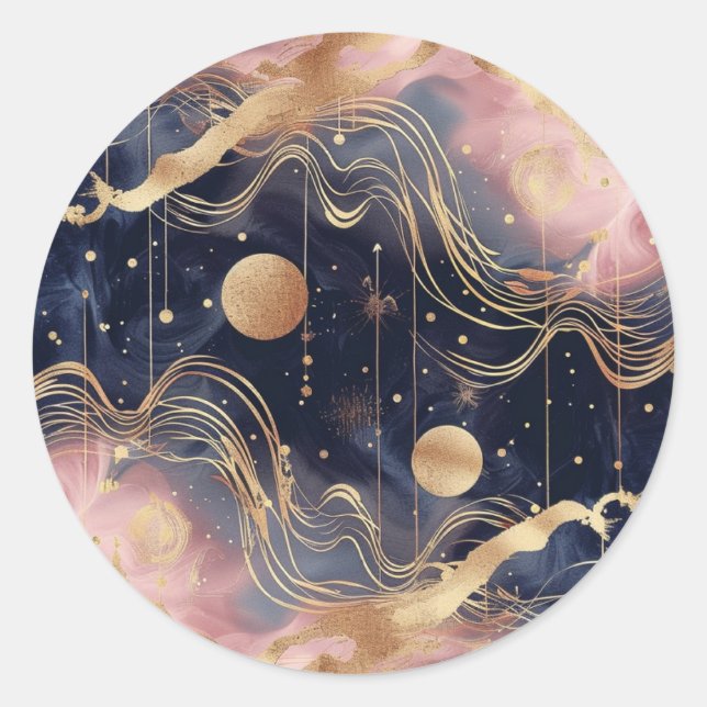 Abstrakter rosa Stardust-Umschlag Aufkleber (Vorderseite)