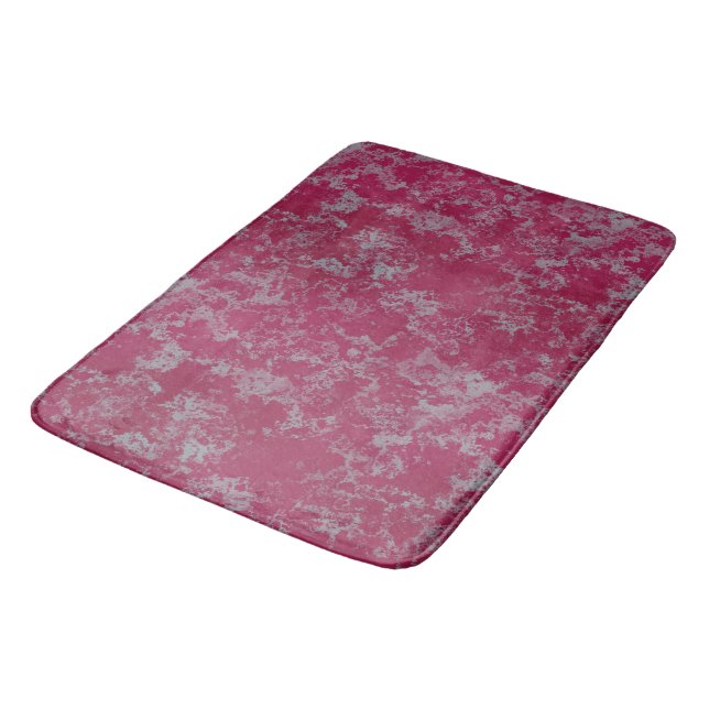 abstrakter rosa und blauer Marmor Badematte (Schrägansicht)