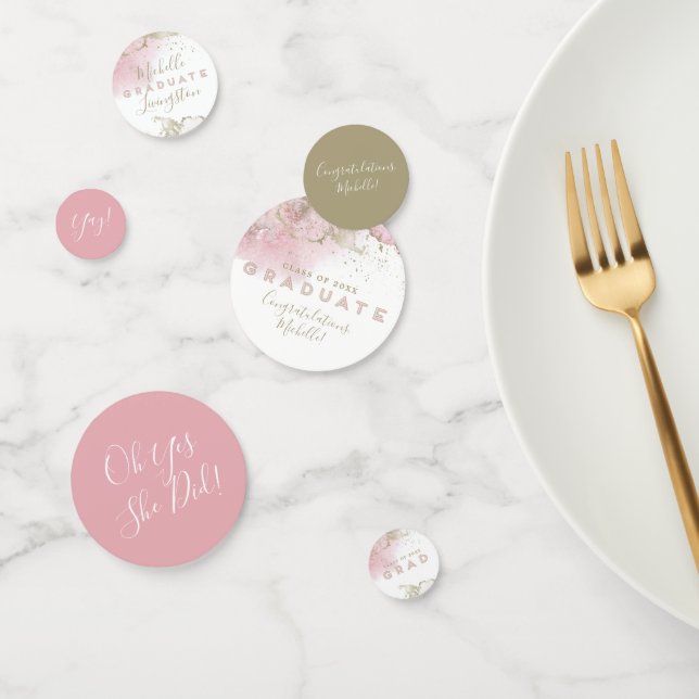 Abstrakter Rosa und Gold-Abschluss Konfetti (Gruppe)