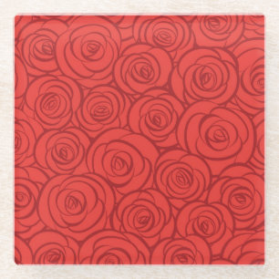 Abstrakter Rosen-Hintergrund Glasuntersetzer