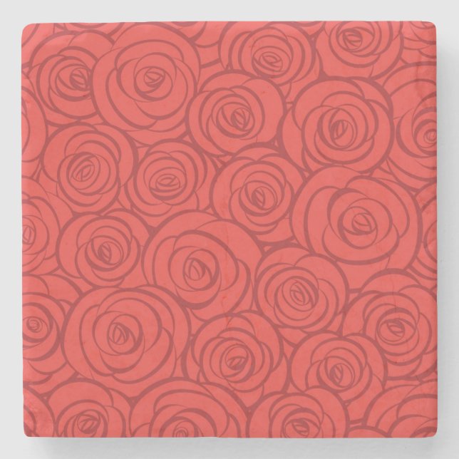 Abstrakter Rosen-Hintergrund Steinuntersetzer (Vorderseite)