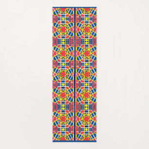 abstrakter Rot-Blau-Farbdruck Yogamatte