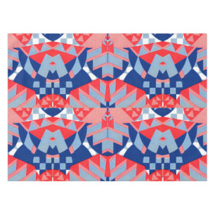 abstrakter rot-blau-weißer Druck #1 Tischdecke