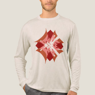 Abstrakter roter, brauner, rosa Diamant Blumen Pop Tri-Blend Shirt