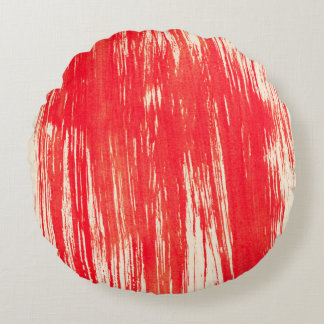 Abstrakter roter Hintergrund in Aquarellfarben Rundes Kissen