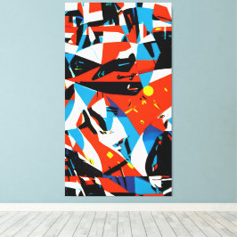 Abstrakter Roter Rhythmus Leinwanddruck