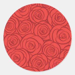 Abstrakter roter Rosen Hintergrund Runder Aufkleber