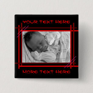 Abstrakter roter und schwarzer Feld-Knopf Button