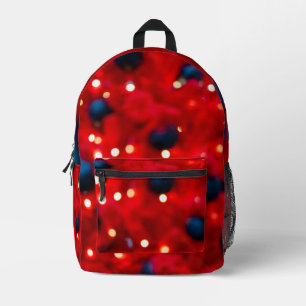 Abstrakter roter Weihnachts-Bokeh-Hintergrund Bedruckter Rucksack