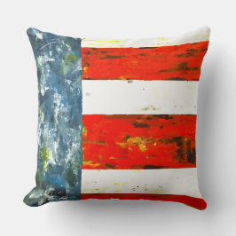 Abstrakter, roter, weißer und blauer Flag-ähnliche Kissen