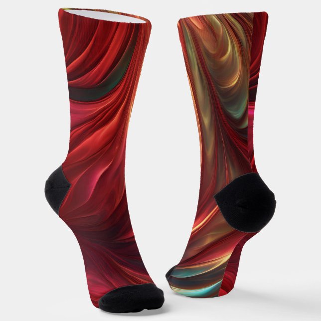 Abstrakter Rotwirbel Socken (Gewinkelt)