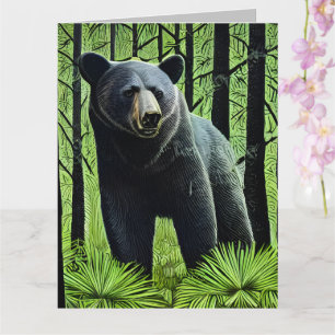 Abstrakter Rustikaler Wildschwarzer Bär Karte