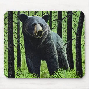 Abstrakter Rustikaler Wildschwarzer Bär Mousepad