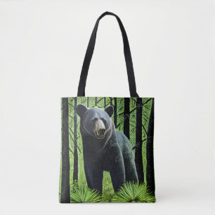 Abstrakter Rustikaler Wildschwarzer Bär Tasche