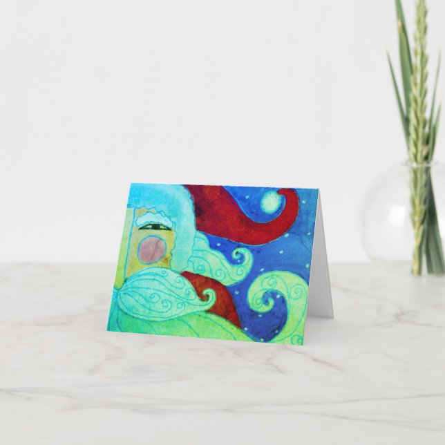 Abstrakter Santa Claus Kunst Karte (Vorderseite)