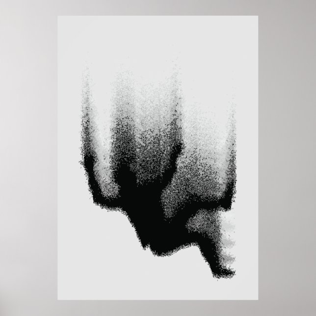 Abstrakter Schattenfall: flüssige Silhouette Poster (Vorne)