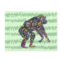 Abstrakter Schimpanse Art Postkarte