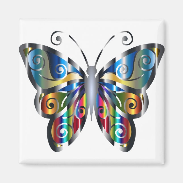 Abstrakter Schmetterling 1 Magnet (Vorne)