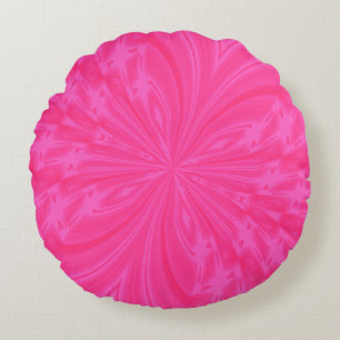 Abstrakter Schmetterling Bright Pink Round Throw K Rundes Kissen