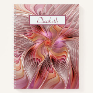 Abstrakter Schmetterling Bunte Fantasy Fraktal Nam Notizbuch