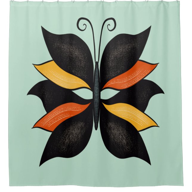 Abstrakter Schmetterling Duschvorhang (Vorderseite)