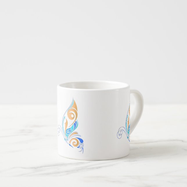 Abstrakter Schmetterling Espressotasse (Vorderseite Rechts)