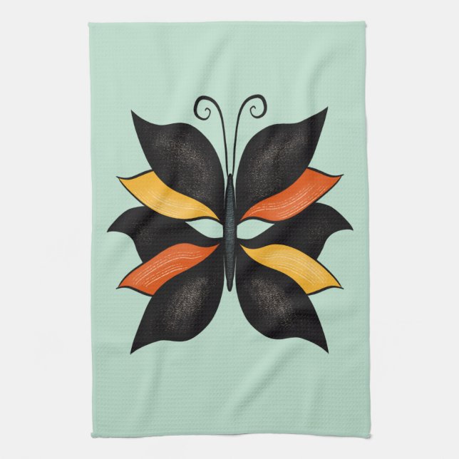 Abstrakter Schmetterling Geschirrtuch (Vertikal)