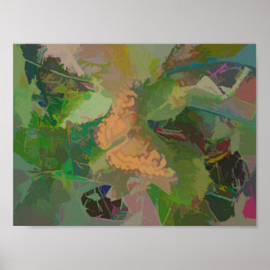 Abstrakter Schmetterling in Farbvariationen Poster