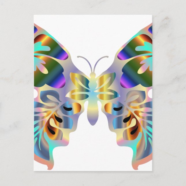 Abstrakter Schmetterling Postkarte (Vorderseite)